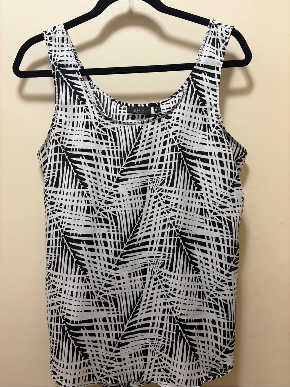 Essentials Black & White Abstract Print Tank Top